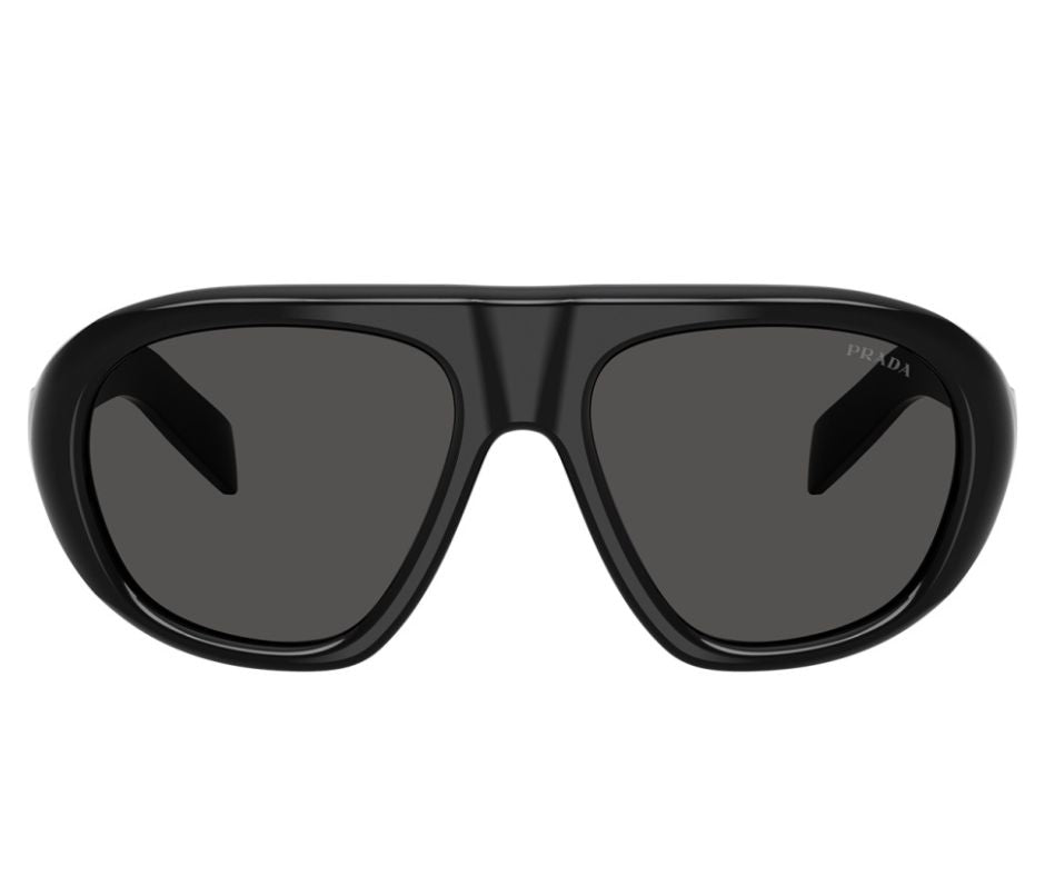 Prada PR C05S 16K08Z Pilot Sunglasses Black / Dark Grey Lens