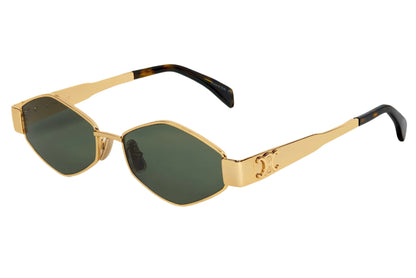 Celine CL40254U 30N Triomphe Metal Gold Geometric Green