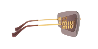 Miu Miu Sunglasses MU 54YS Gold Light Purple Brown 5AK0/6I Women Logo AUTHENTIC