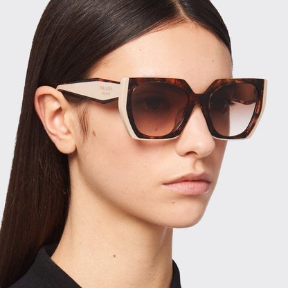 Prada PR 15WS 01R0A6 Square Tortoise Oversized Sunglasses