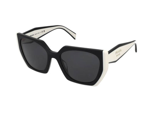 Prada PR 15WS 09q-5s0 Square Black/White Oversized Sunglasses