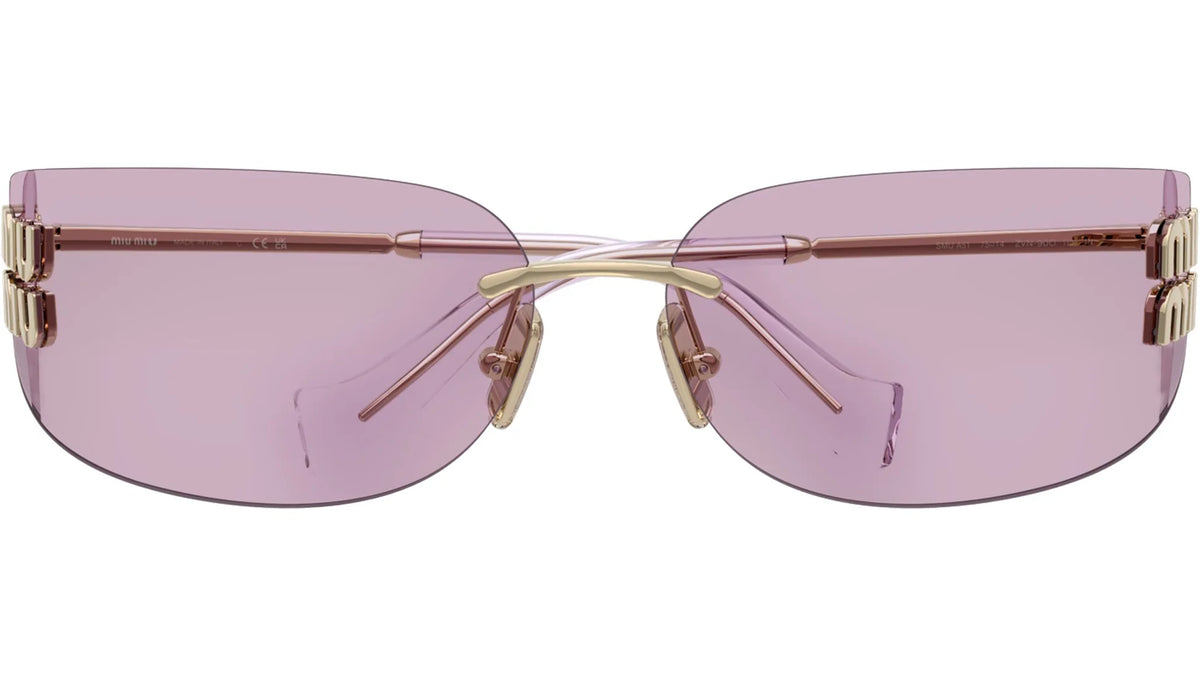 Miu Miu MU A51S ZVN90O Light pink Lenses Rimless Rectangle