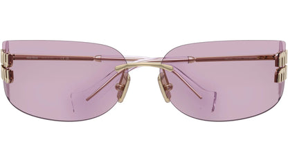 Miu Miu MU A51S ZVN90O Light pink Lenses Rimless Rectangle Sunglasses