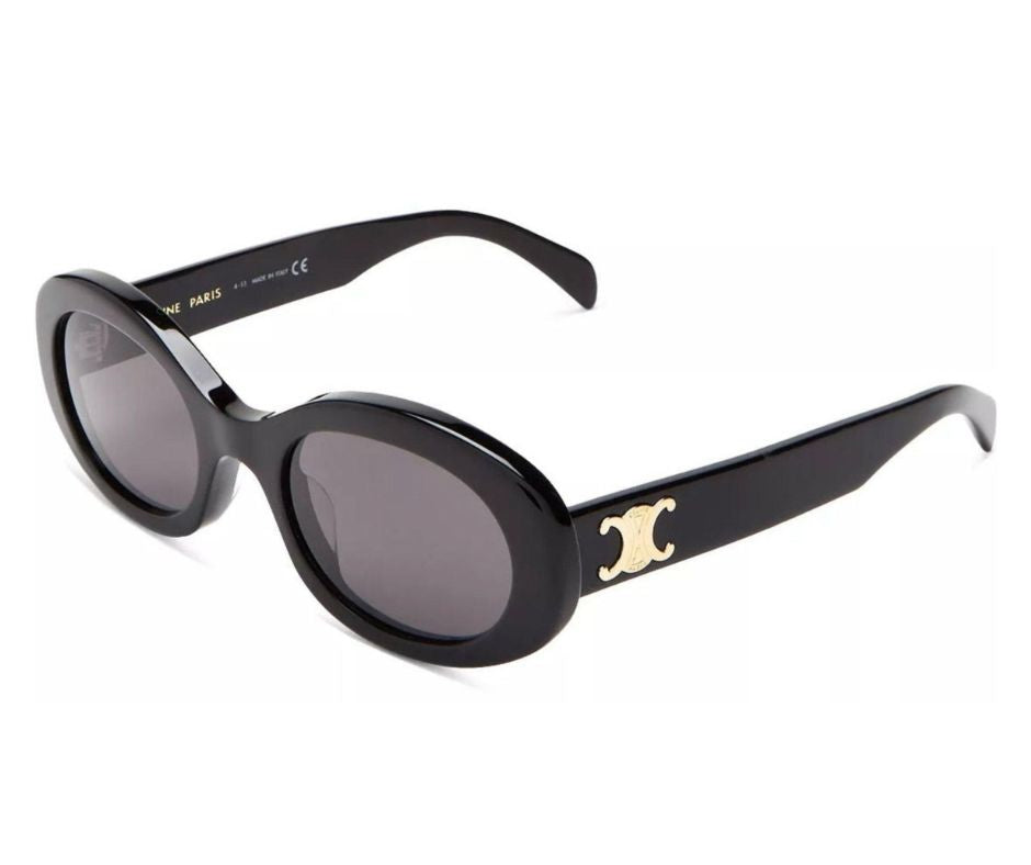 Celine Cl40194U Oval Cat Eye Black Sunglasses
