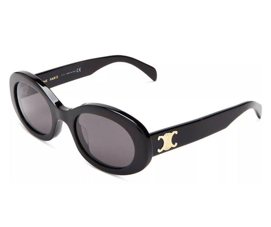 Celine Cl40194U Oval Cat Eye Black Sunglasses