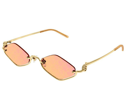 GUCCI GG1604S 004 Gold Semi Rimless Cat Eye Sunglasses Women