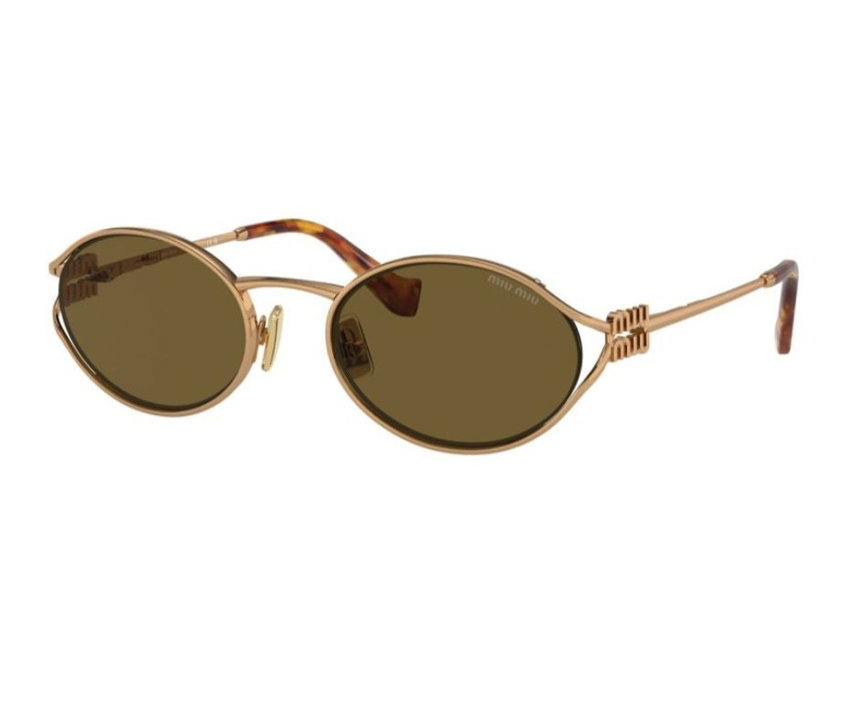 MIU MIU MU52YS 70E01T 54 Metal Oval Gold SUNGLASSES