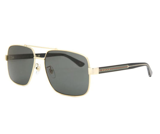 Gucci GG0529S 001 Gold Aviator Sunglasses Grey Gradient Lenses Large 60 mm