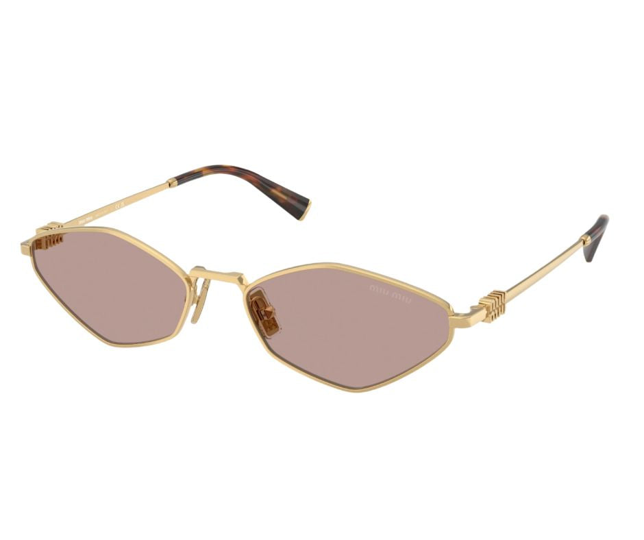 Miu Miu SMU 56SZ 5AK201 Gold & Pink Oversized Square Sunglasses – 56mm