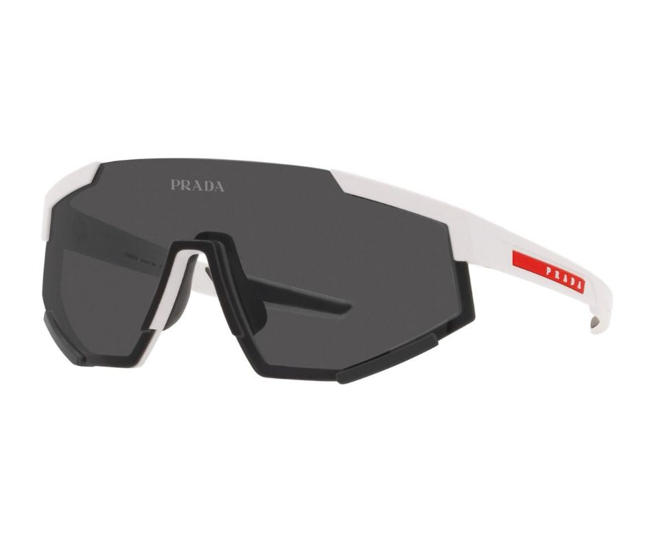 Prada PS04WS White Linea Rossa Shield Visor Sunglasses