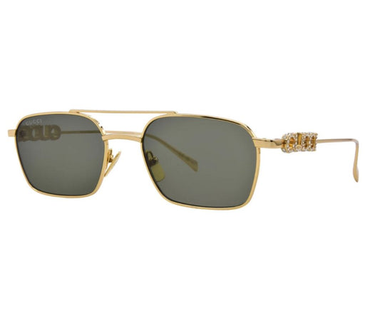 Gucci GG1804S 001 Sunglasses Women's Gold/Grey Lenses Pilot Style 54-mm