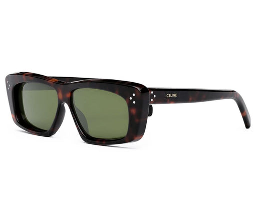Celine Bold 3 Dots CL40259I 52N Shiny Dark Havana/Green