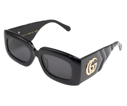 Gucci GG0811S Thick Rim Rectangle Quilted Sunglasses