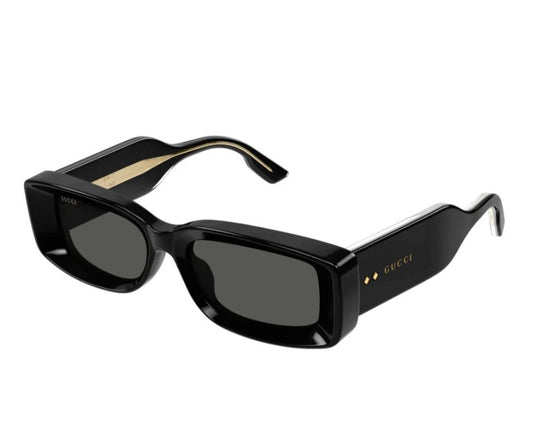 Gucci Faceted Rectangular Sunglasses GG1528S 001 Black 53mm