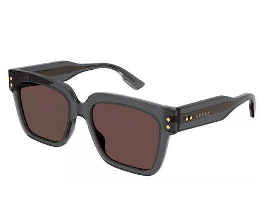 Gucci GG1084S 004 Grey/Brown Square Men's Sunglasses