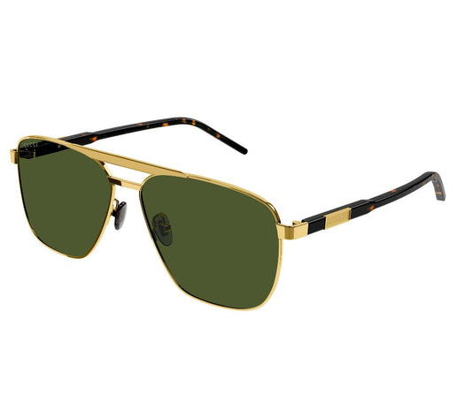 Gucci GG1164 004 Gold Frame with Green Lenses Sunglasses