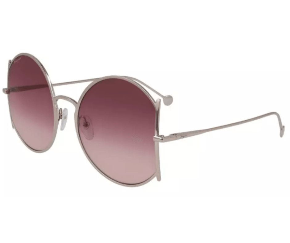 Salvatore Ferragamo SF244S 787 Rose gold Metal Sunglasses Wine Rose Gradient