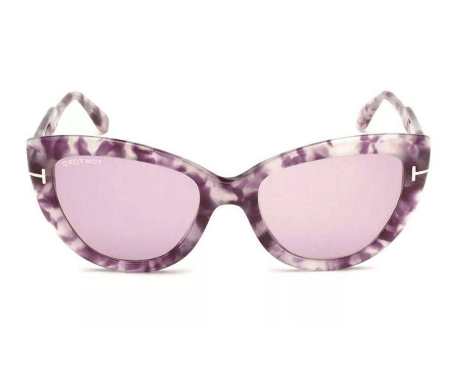 Tom Ford Anya TF762 58Y Purple Havana Cat Eye Plastic Sunglasses