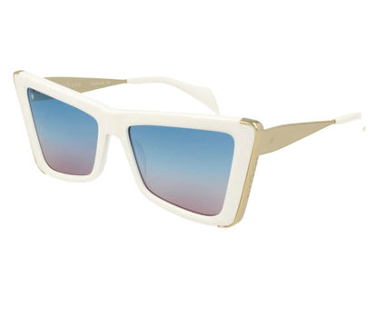 John Richmond RIS.052.03 White & Gold Oversized Square Sunglasses