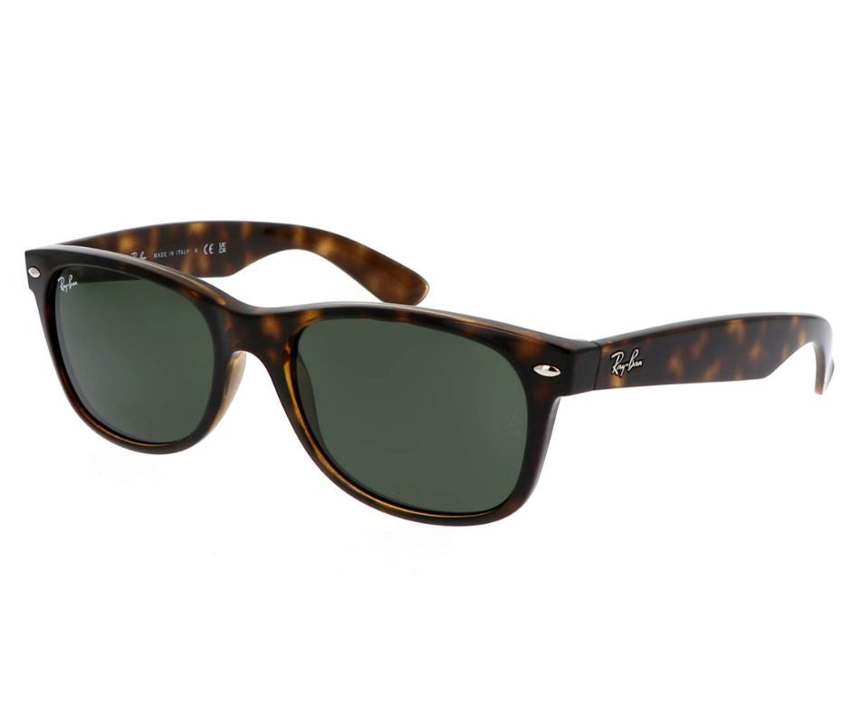 Ray-Ban New Wayfarer Tortoise/Green Classic G-15 55 mm Sunglasses RB2132 902L 55