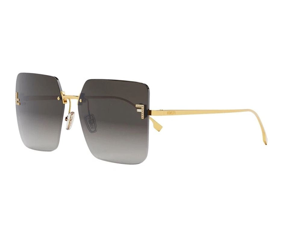 FENDI FE4082US 30B Crystal Endura Gold Gradient Smoke Lens Women Sunglasses