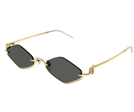 Gucci GG1604S 001 53 Golden Half Rimless Sunglasses
