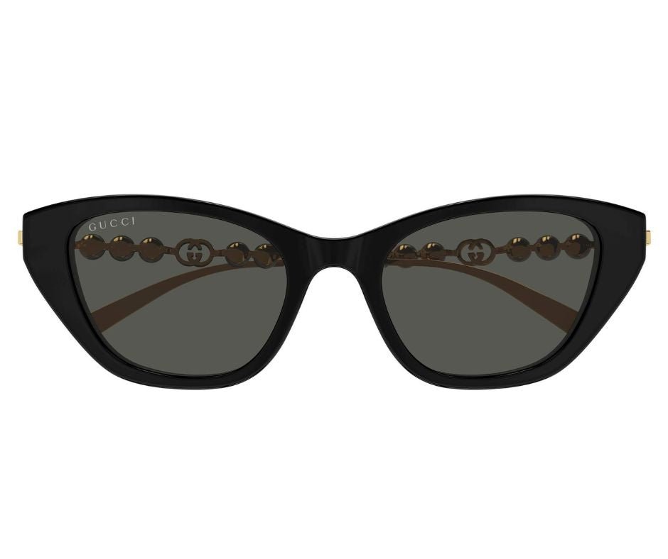 Gucci Emblem GG1968S 001 50-19 Black-Gold-Grey Sunglasses