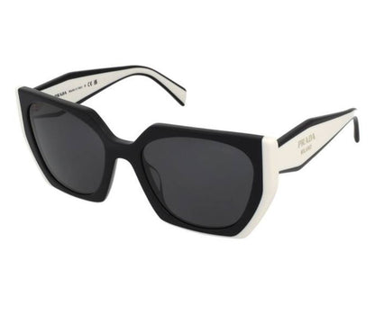 Prada PR 15WS 09q-5s0 Square Black/White Oversized Sunglasses