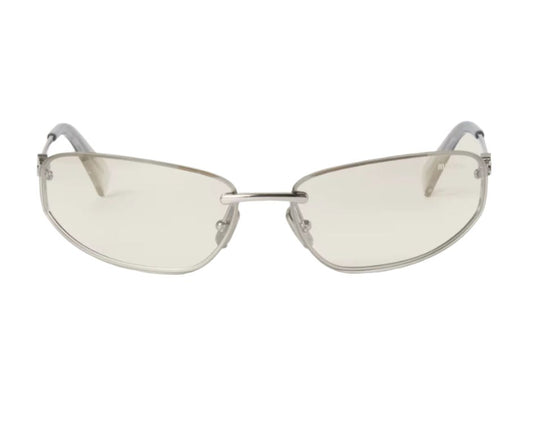 Miu Miu MU A50S Oval Rimless Sunglasses Clear