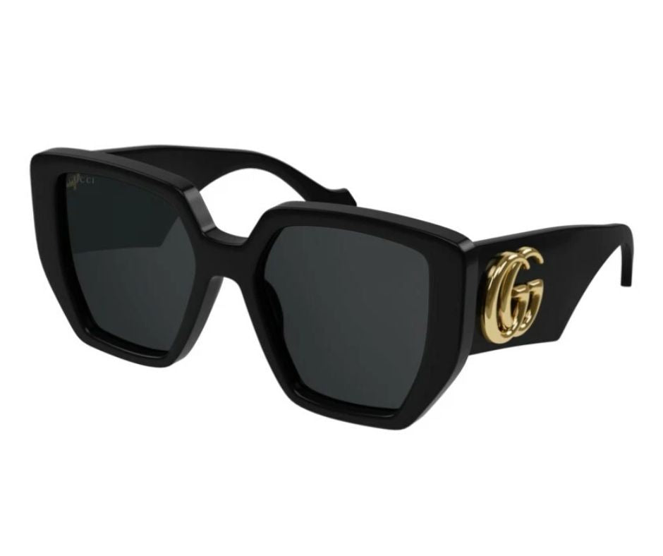 Gucci GG 0956S-003 Black/Gray Oversized Geometric Women's Sunglasses