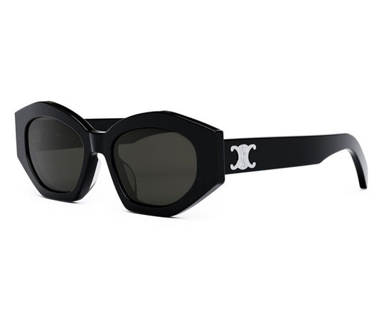 Celine CL40238 01 Oval Black Sunglasses
