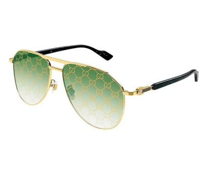 Gucci GG1220S-004 Gold & Black Marble / Green Gradient Sunglasses