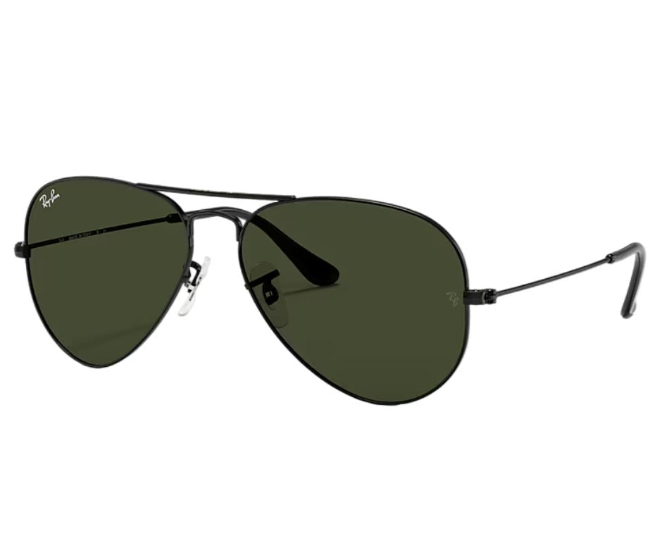 Ray Ban 3025 002/58 Black Classic Aviator Sunglasses Polarized 58 mm