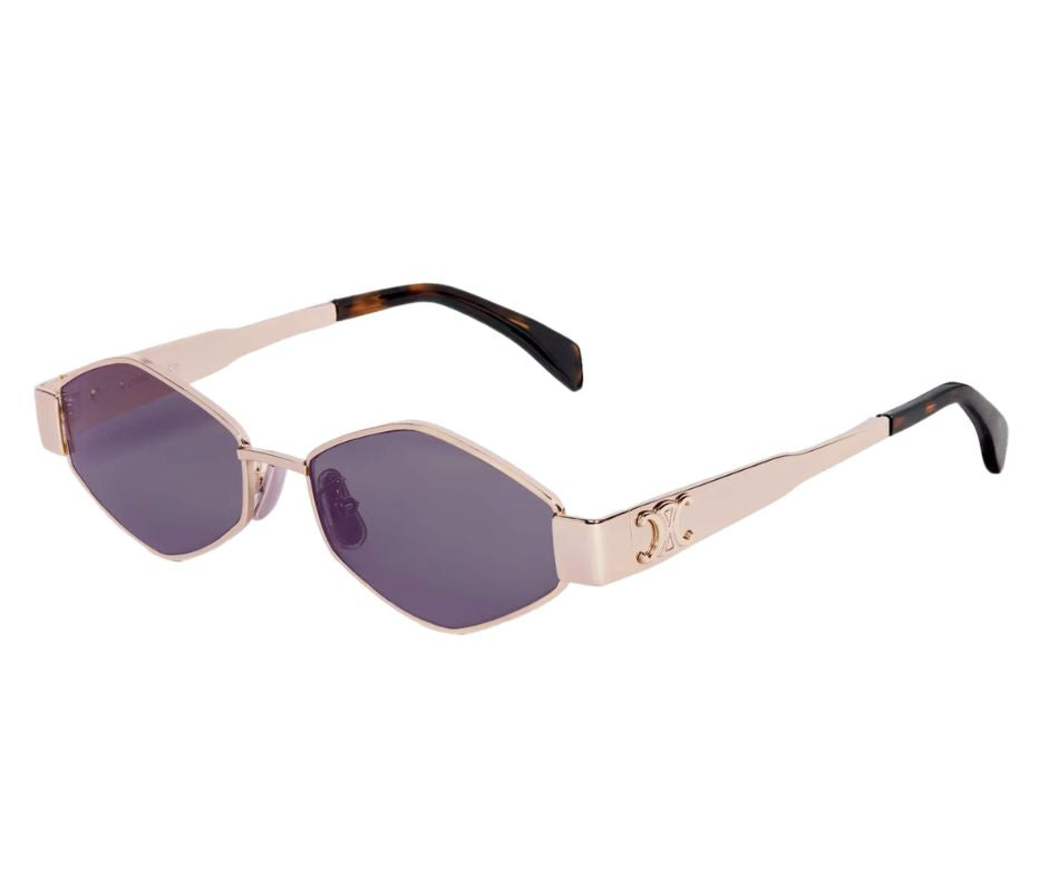 Celine CL40254U 30N Triomphe Metal Gold Geometric Green – ModaBlvck