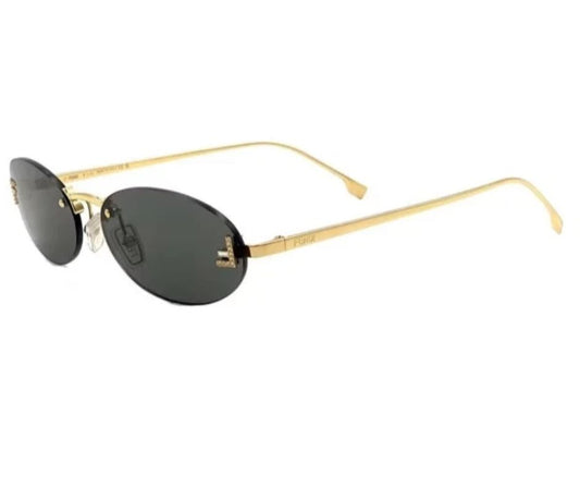 FENDI First FE4075US 30A Shiny Crystal Endura Gold Grey Lens Women Sunglasses