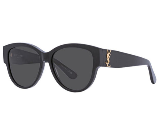 Saint Laurent Grey Oval Ladies Sunglasses SL M3 002 55