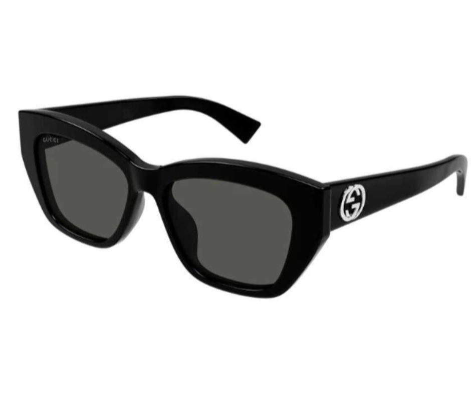 Gucci GG1844SA 001 Sunglasses Women's Black/Grey Lenses Cat Eye Style 55mm