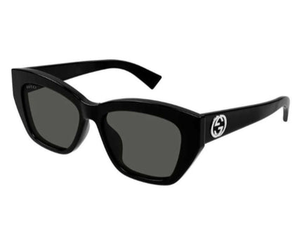 Gucci GG1844SA 001 Sunglasses Women's Black/Grey Lenses Cat Eye Style 55mm
