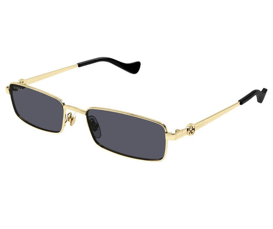 GUCCI GG1600S 001 Gold Grey Unisex Large 56mm Sunglasses