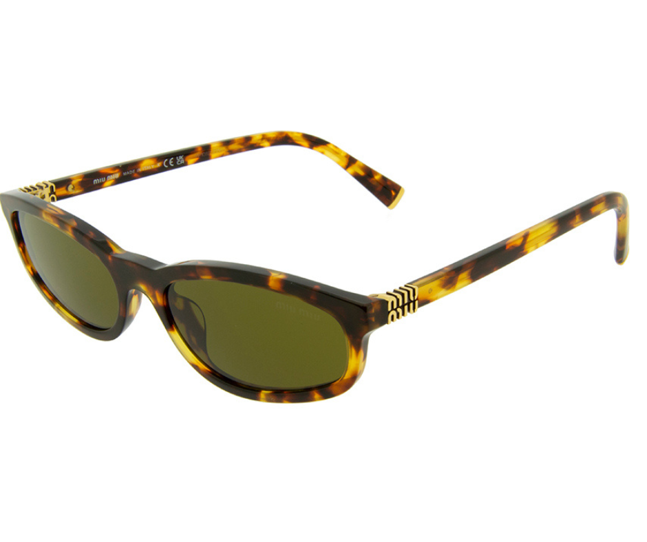 MIU MIU MU A06S 14L09Z Honey Havana Dark Brown Lens Women Sunglasses AUTHENTIC