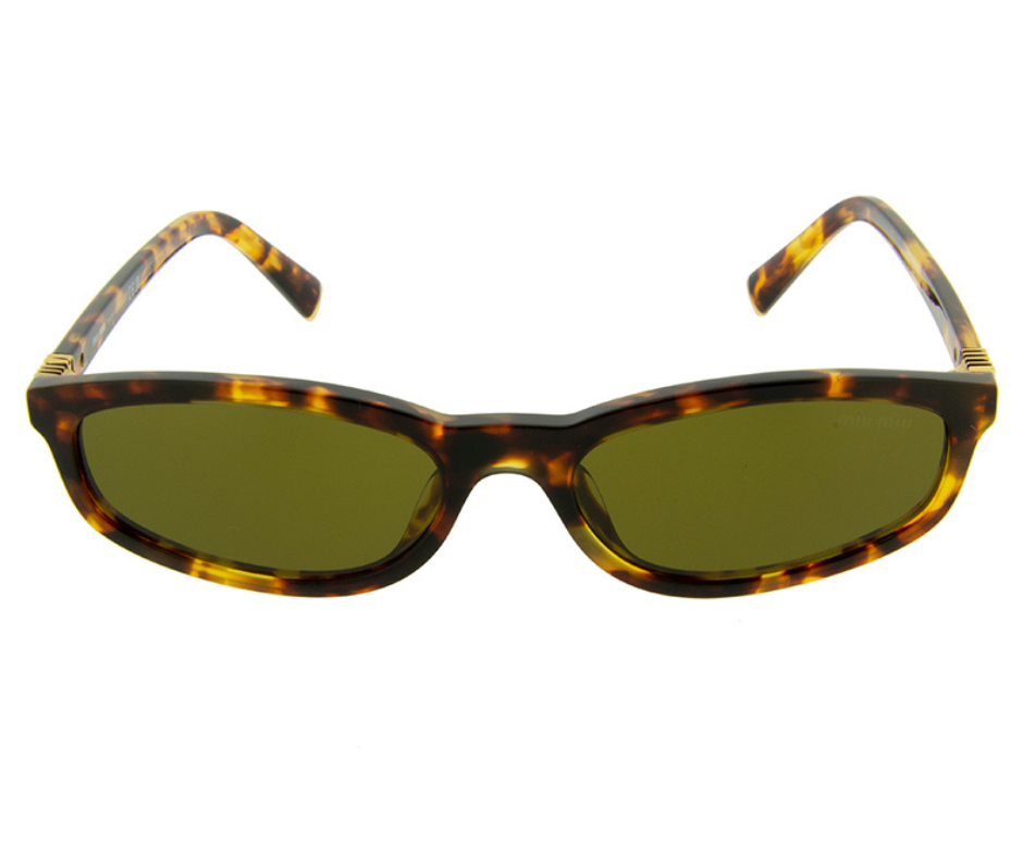MIU MIU MU A06S 14L09Z Honey Havana Dark Brown Lens Women Sunglasses AUTHENTIC