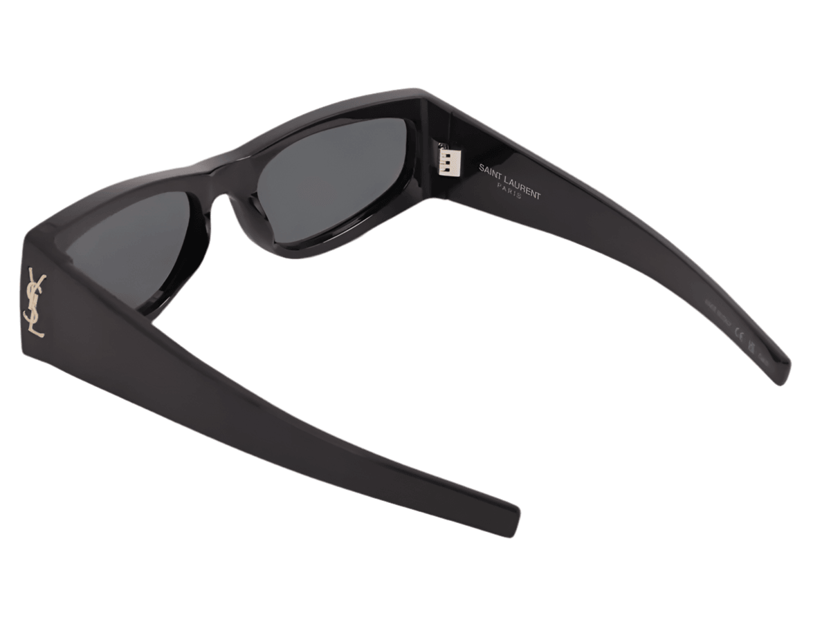 Saint Laurent Sunglasses SL-M140/F-001 Rectangle Black Frame Grey