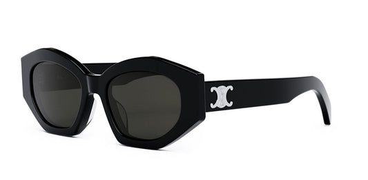 Celine CL40238 01 Oval Black Sunglasses