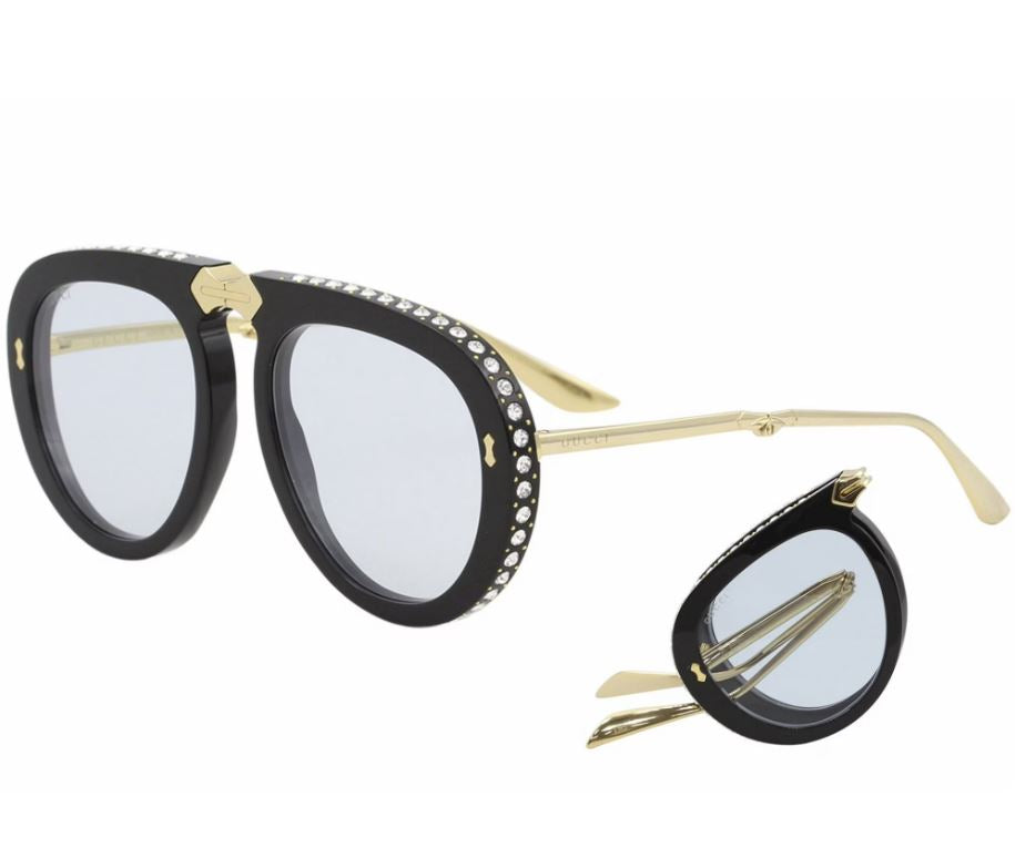 Gucci GG0307S 002 Clear Crystal Sunglasses – ModaBlvck