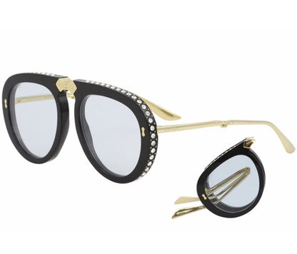 Gucci GG0307S 002 Clear Crystal Sunglasses