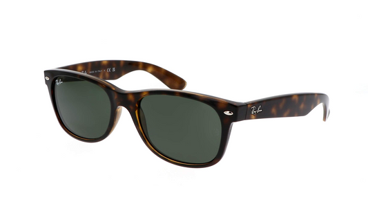 Ray-Ban New Wayfarer Tortoise/Green Classic G-15 55 mm Sunglasses RB2132 902L 55