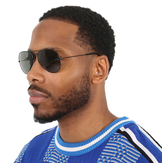 Ray Ban 3025 002/58 Black Classic Aviator Sunglasses Polarized 58 mm