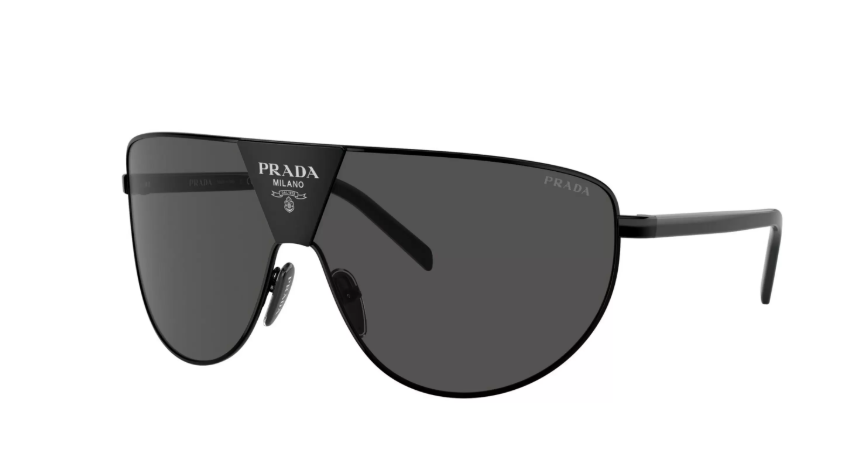 Black Prada sunglasses on a white background