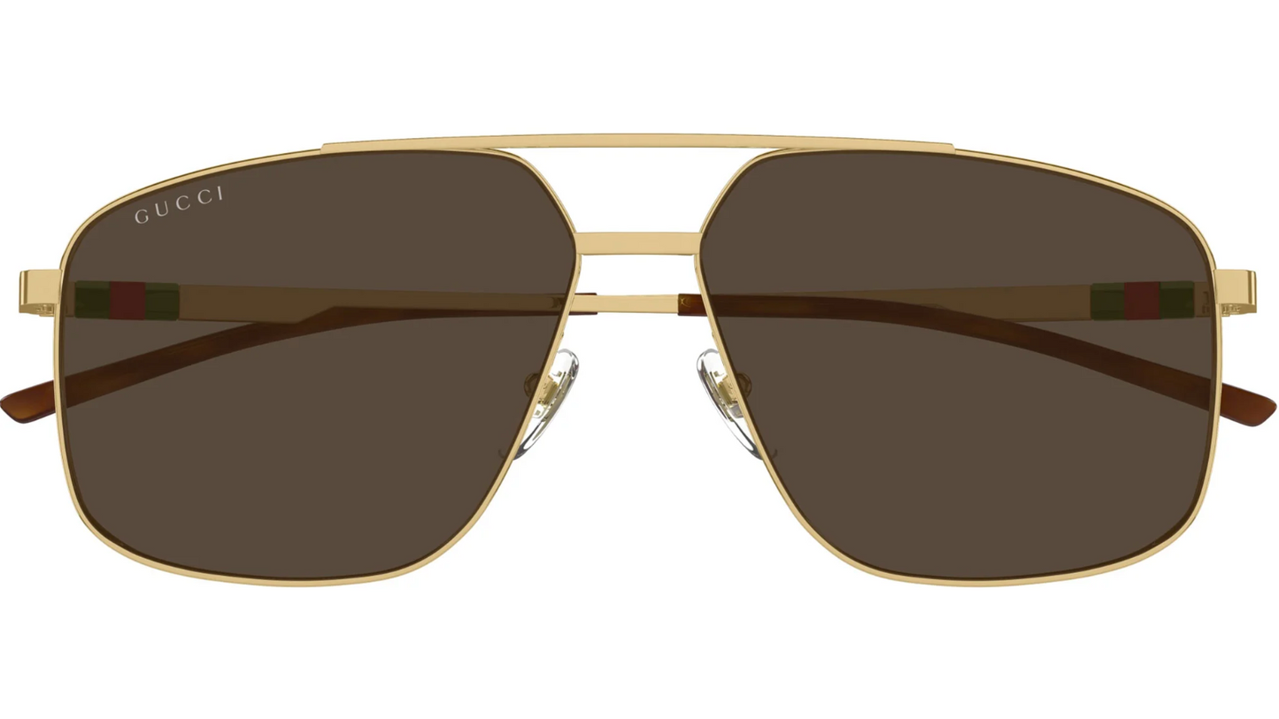 Gucci GG1676S Sunglasses Male Gold 60mm New 100% Authentic