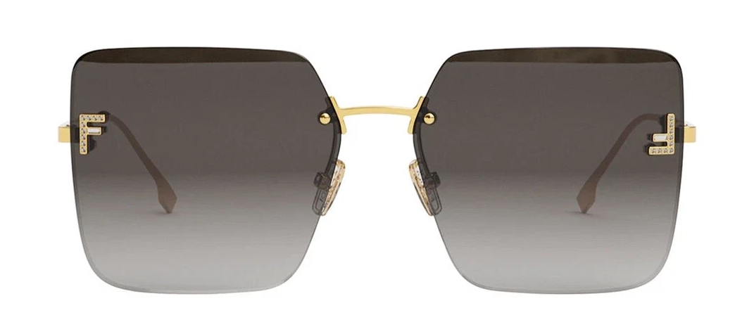 FENDI FE4082US 30B Crystal Endura Gold Gradient Smoke Lens Women Sunglasses